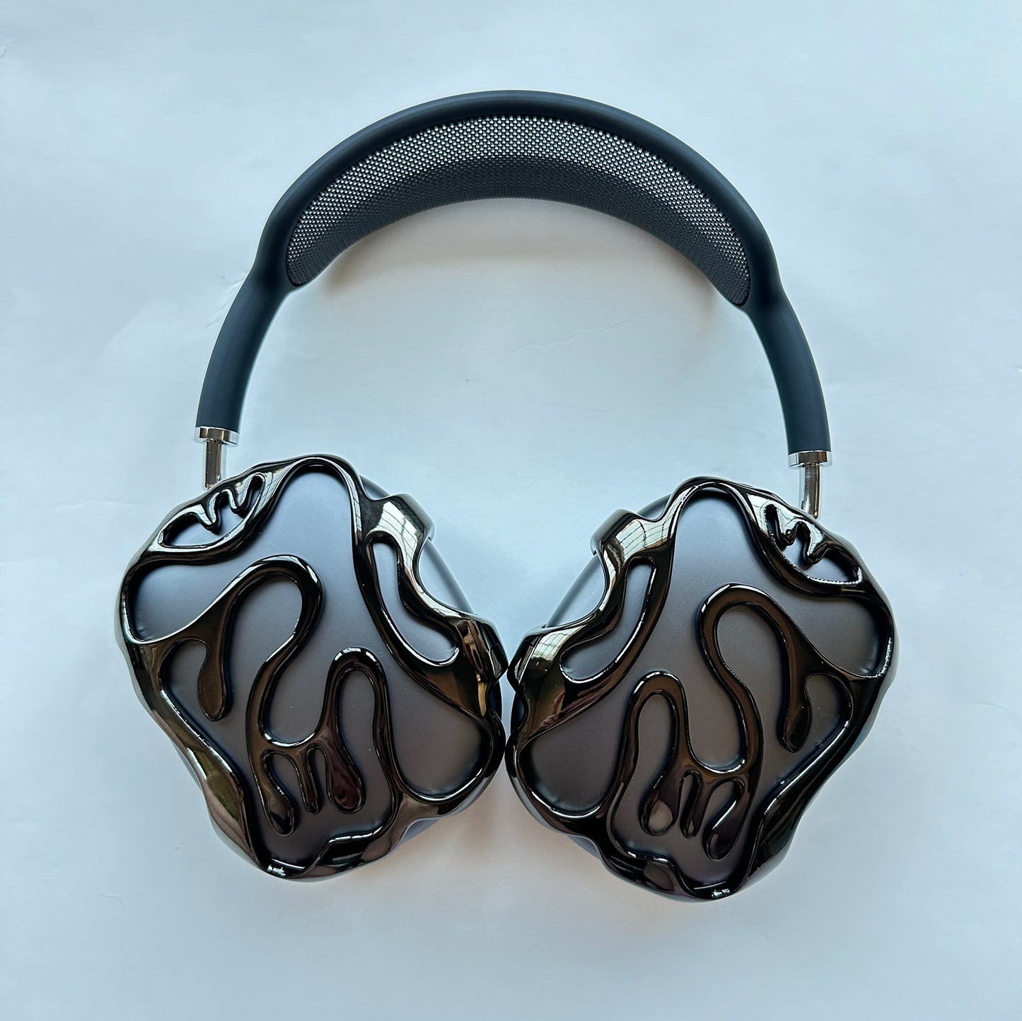 Whimsical Waves Chrome Covers for AirPods Max | Set of 2 - Black